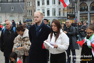 Protest Pahlavi-aanhangers op de Dam