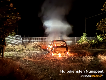 Autobrand midden in bos